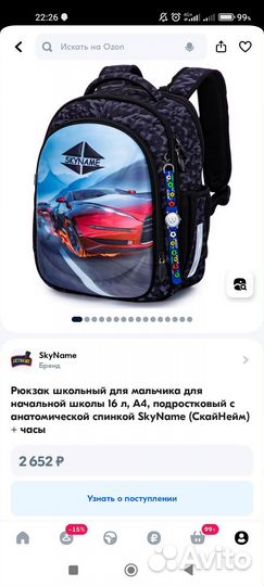 Рюкзак школьный для мальчика SkyName