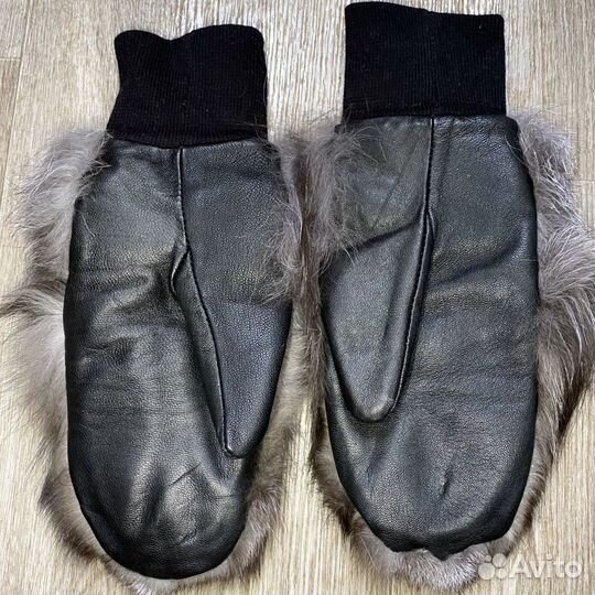 Варежки/ с натуральным мехом