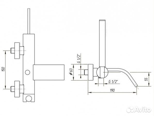 Смеситель для ванны Migliore Tor 19529 хром