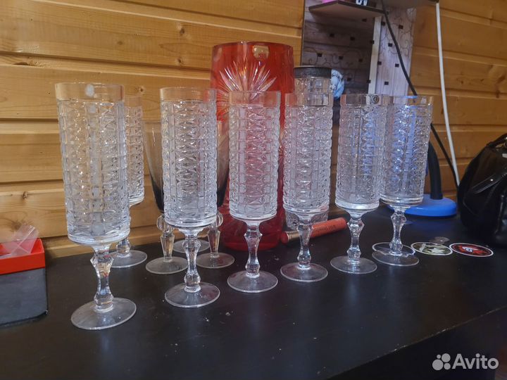 Хрустальные подарочные фужеры гхз СССР
