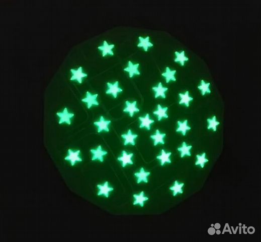 Светящиеся наклейки, звезды-80 шт