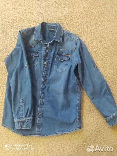 Джинсовая рубашка для мальчика 134-140