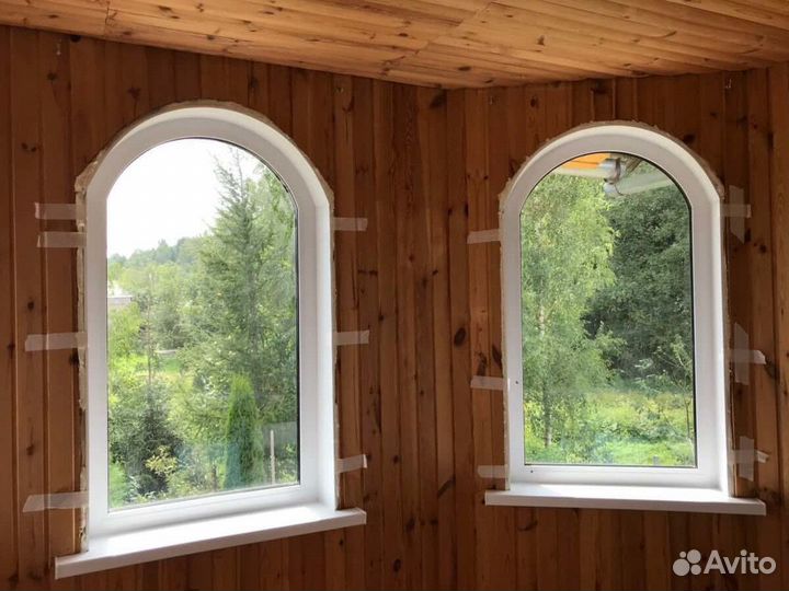 Окна пластиковые арочные с откосами