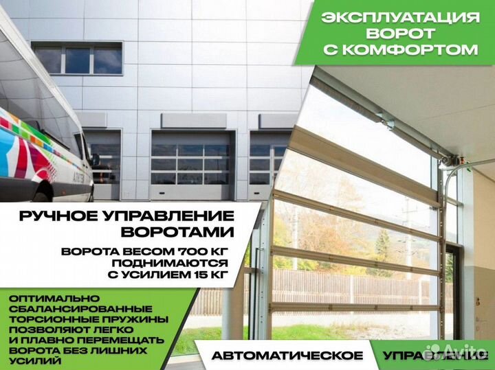 Секционные ворота панорамные