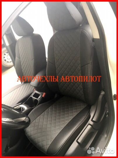 Чехлы Автопилот Opel Zafira из экокожи чёрно-серые