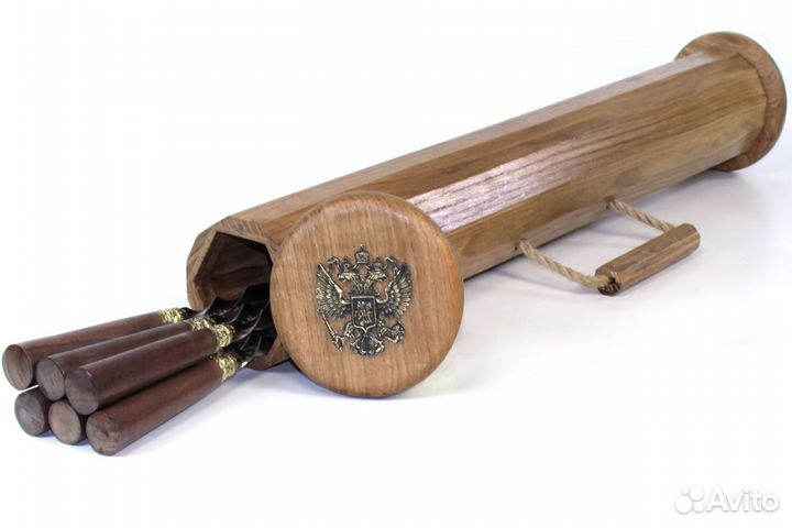 Тубус с шампурами - мореный бук