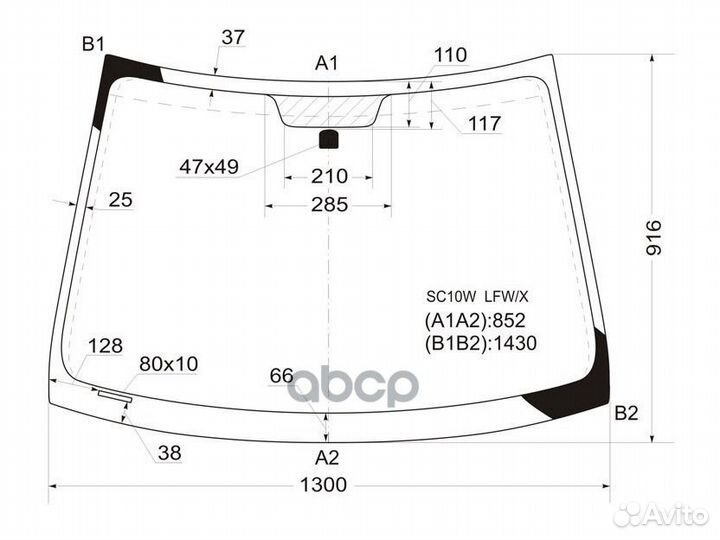 Стекло лобовое toyota IST/scion XA NCP6# 02-07
