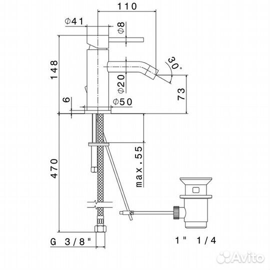 Newform XT Смеситель для биде 4223.21.018