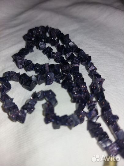 Бусы из черного авантюрина