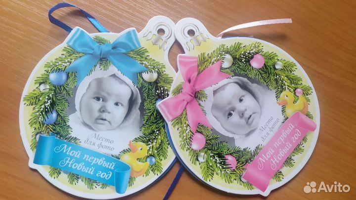 Елочное украшения с местом для фото
