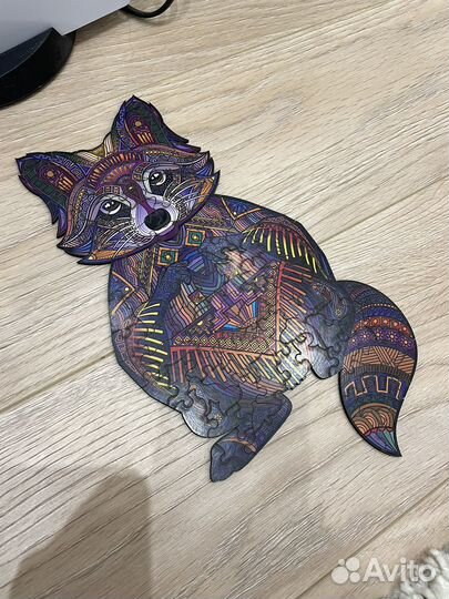 Деревянные пазлы енот 100шт