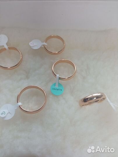 Обручальное кольцо покрытие золото