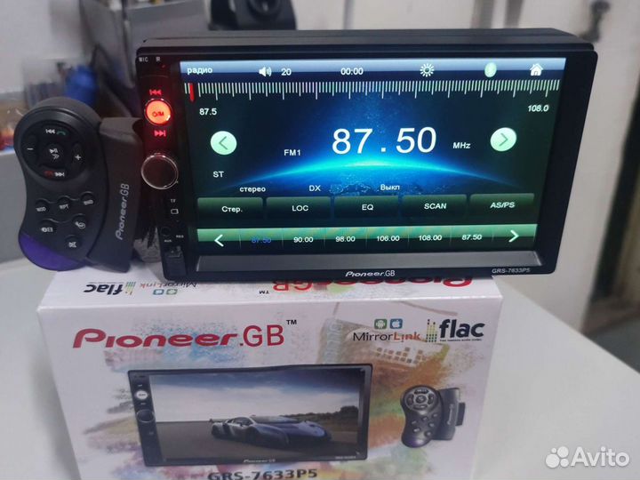 Магнитола 2 din Pioneer.GB 7633, пульт на руль