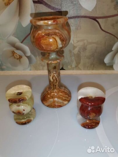 Коллекционные подсвечники из оникса