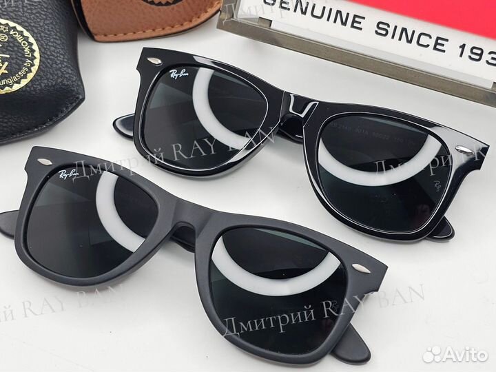 Очки Ray Ban 2140 Wayfarer Black Стекло 50 мм