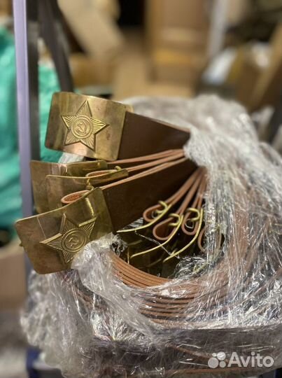 Солдатский ремень СССР, латунная бляха со звездой