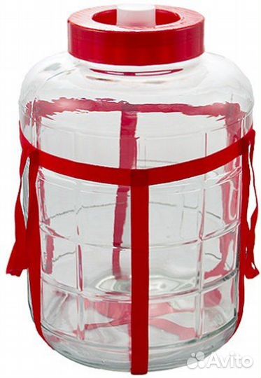 Банка стеклянная 25л с гидрозатвором