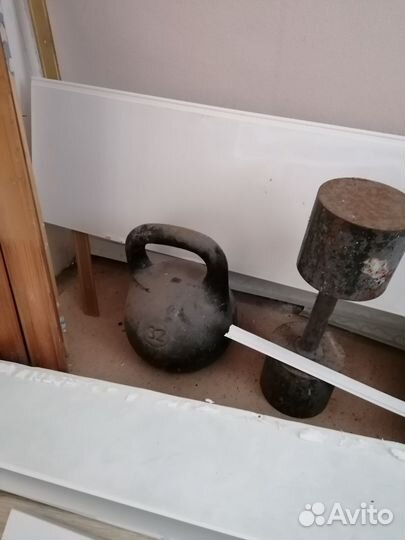 Гиря 32кг + гантеля 20-25кг