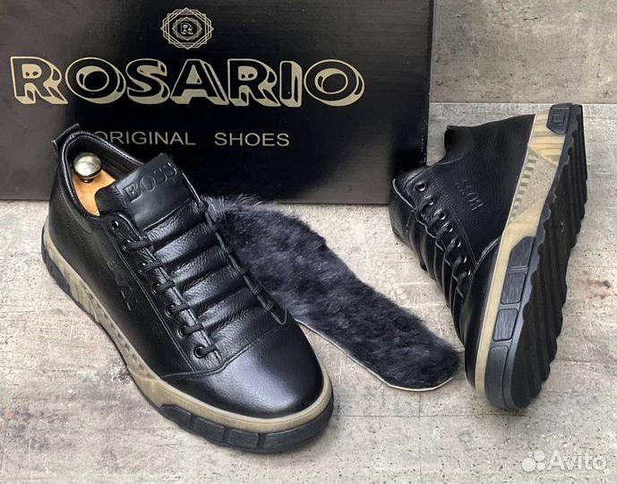 Полуботинки зимние мужские из натуральной кожи