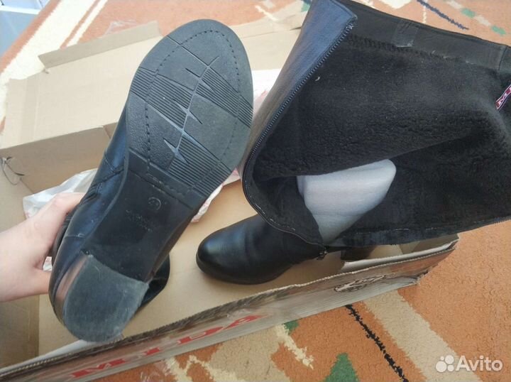Сапоги кожаные женские 41