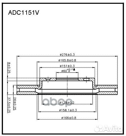 Диск тормозной перед ADC1151V allied nippon