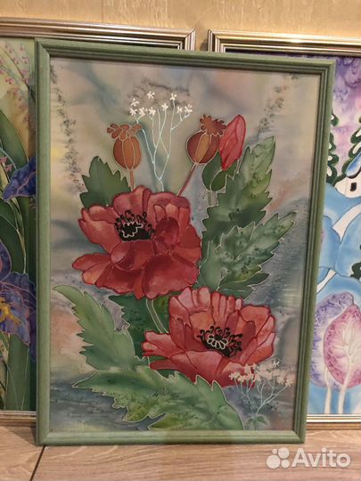 Картина роспись по шелку