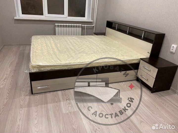 Кровать двуспальная с ящиками