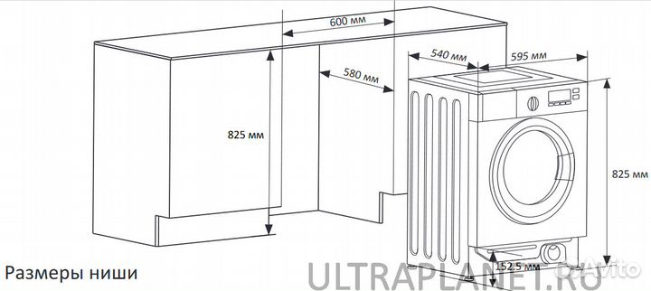 Встраиваемая стиральная машина Midea MFG10W60/W Но