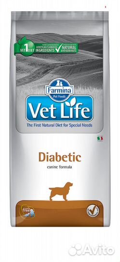 Корм Farmina Vet Life Diabetic для собак, 2 кг