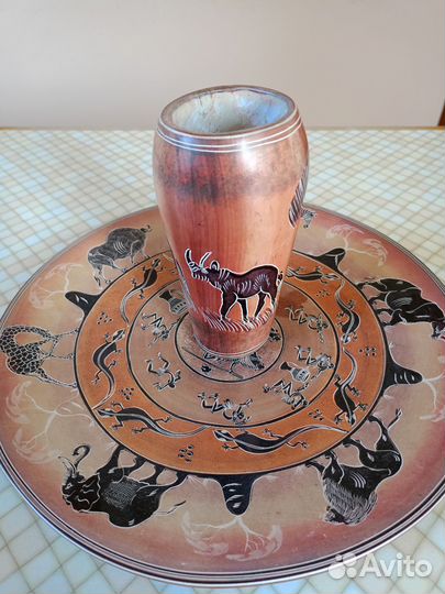 Декоративная тарелка 30 см. + стакан
