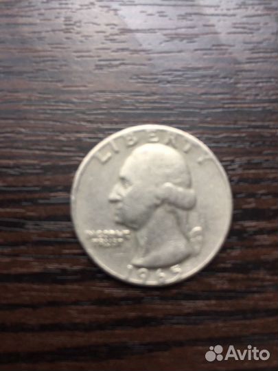 Монета Liberty quarter dollar 1965 года