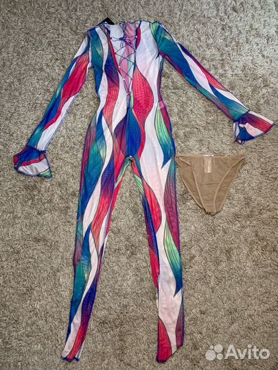 Комбинезон разноцветный полупрозрачный новый