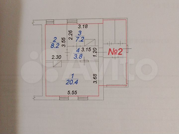 2-к. квартира, 39 м², 1/1 эт.