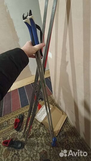 Лыжный комлект, лыжи, палки, ботинки