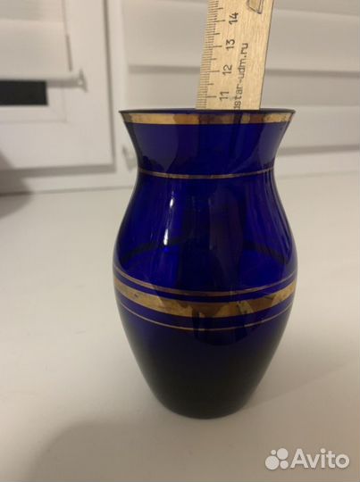Ваза кобальтовое стекло 1950г