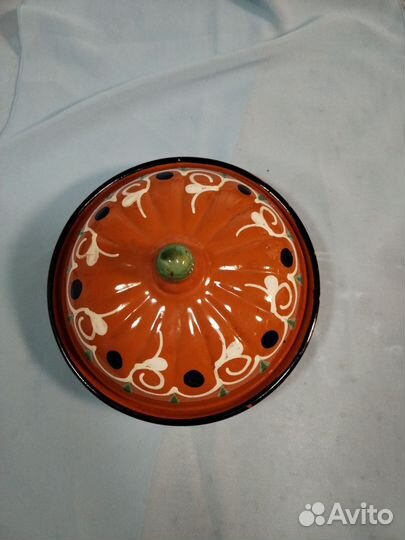 Масленка с крышкой из керамики СССР