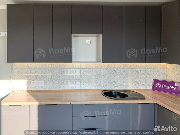 Кухонные гарнитуры с интегрированными ручками 81