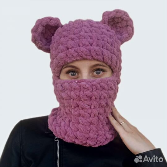 Шапка балаклава вязаная