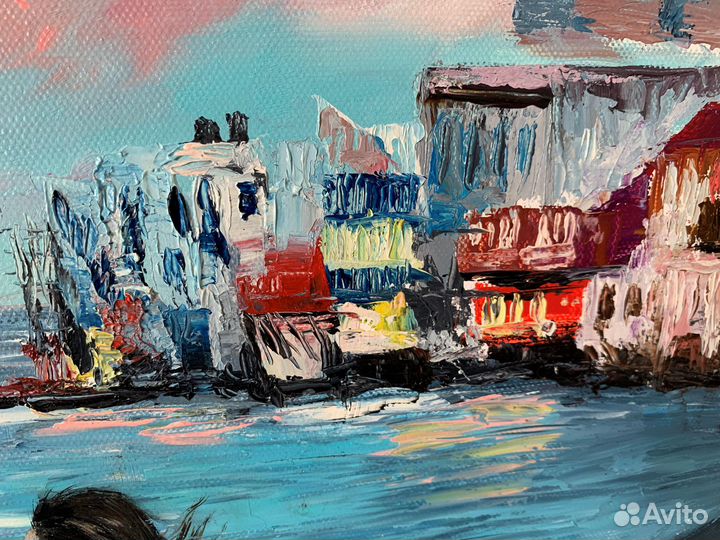 Картина маслом на холсте море