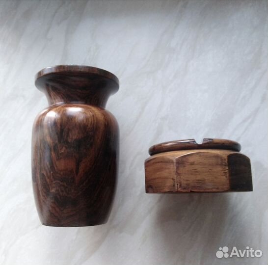 Деревянная ваза и шкатулка. Индия. Винтаж