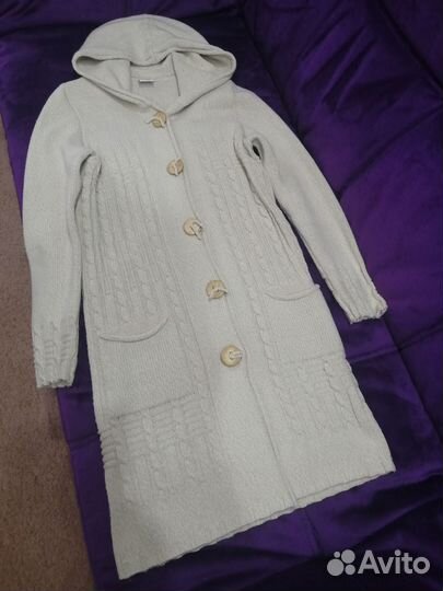 Кардиган женский длинный с капюшоном