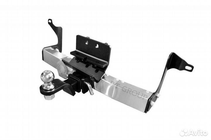 Фаркоп под квадрат Toyota LC 300 с нерж накладкой