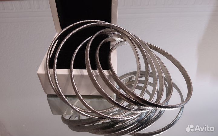 Браслет из 6 колец под серебро