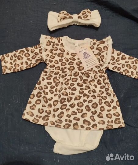 Боди платье леопардовое