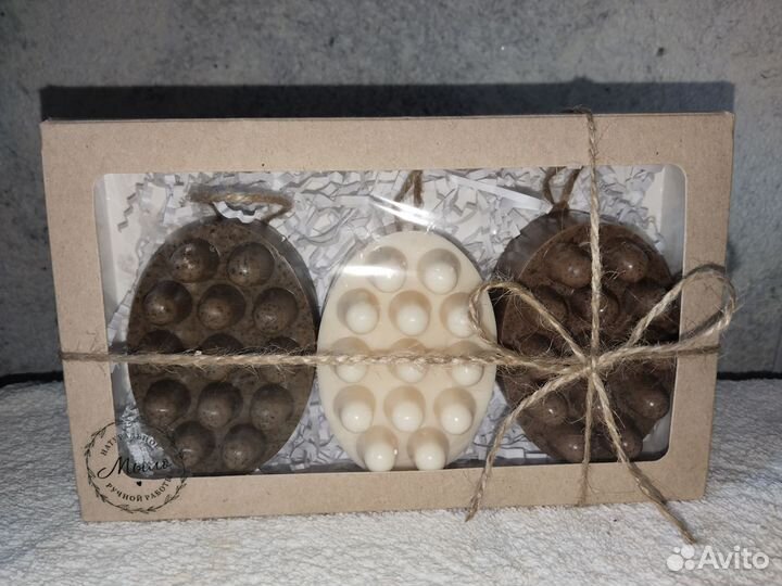 Массажное скраб-мыло с люфой ручной работы