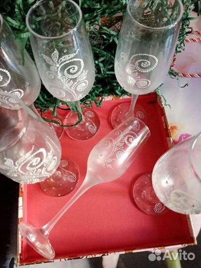 Фужеры, бокалы ручная роспись