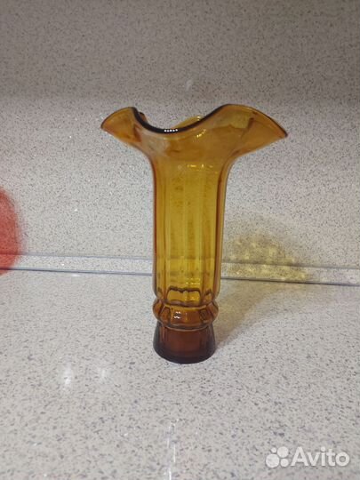 Ваза для цветов цветное стекло СССР