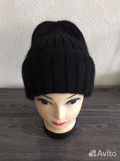 Шапка женская вязаная из пуха норки