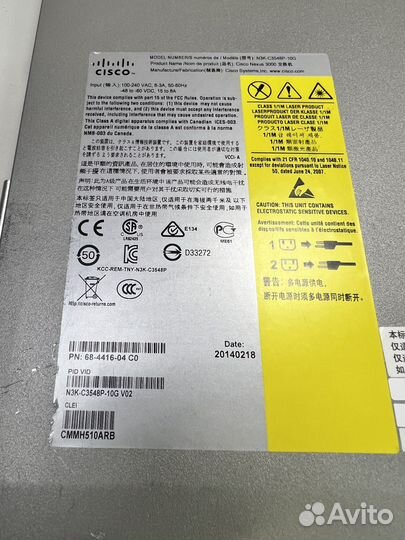 Коммутатор Cisco Nexus N3K-C3548P-10G