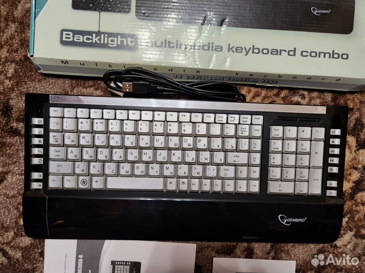 Клавиатура gembird тонкая, с подсветкой